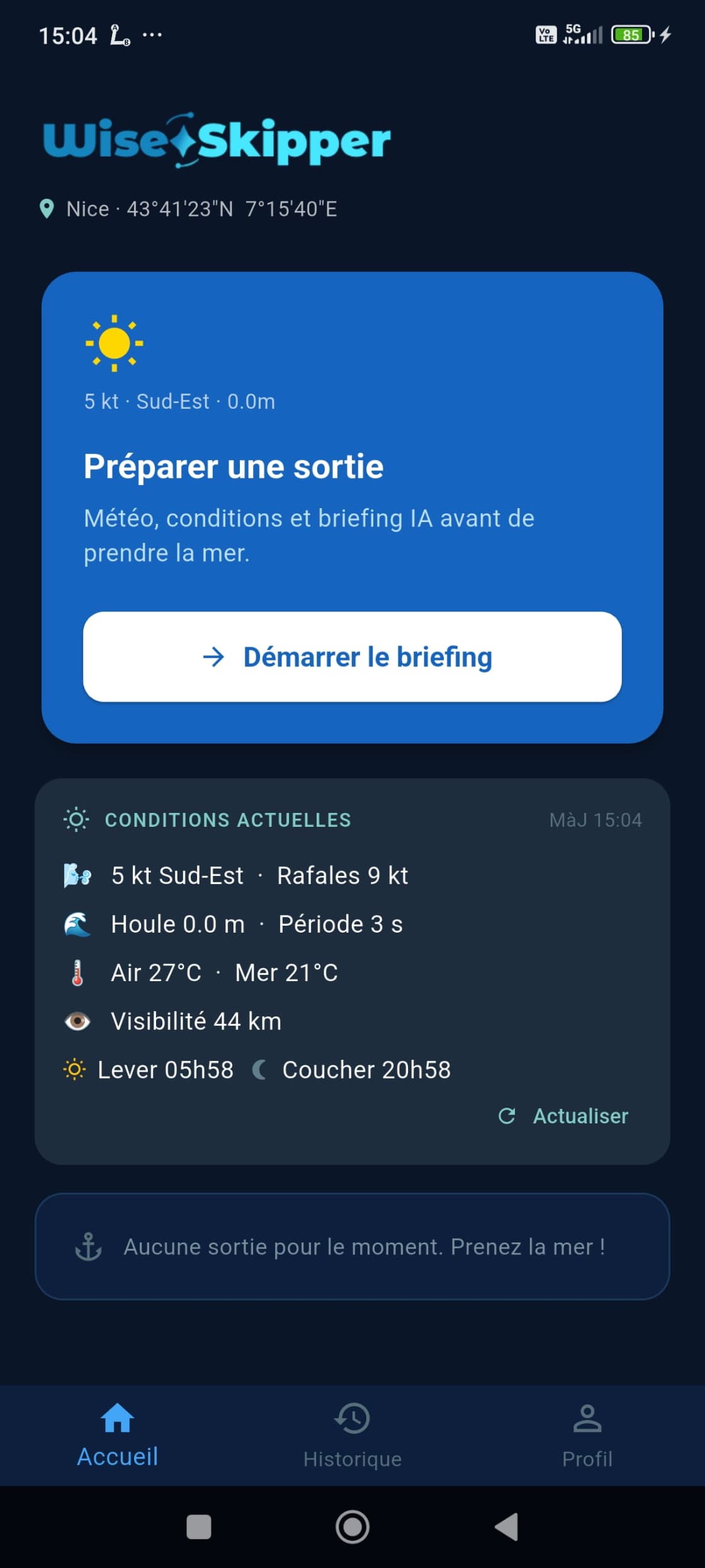 WiseSkipper app